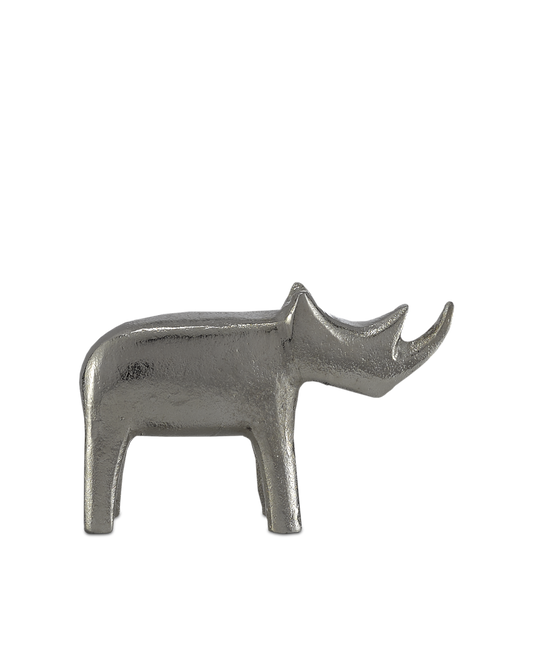 Currey & Co. Kano Small Silver Rhino 1200-0082