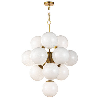 Regina Andrew La Dame Chandelier in Natural Brass with Swirl Glass Globes 16-1278SRLNB