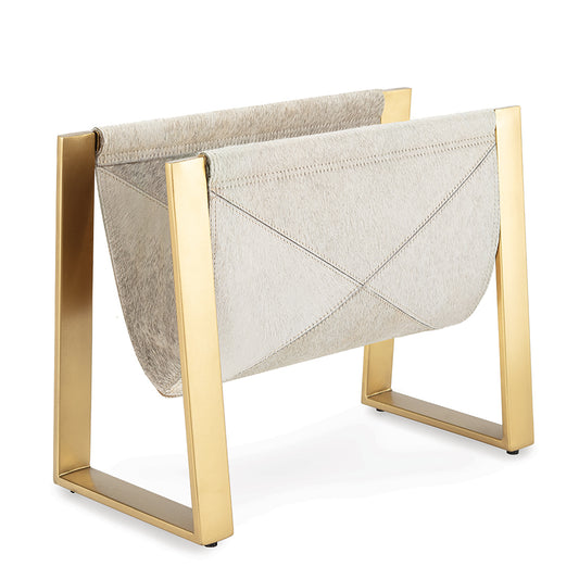 Regina Andrew Andres Hair on Hide Magazine Rack (Brass)  20-1459BRS