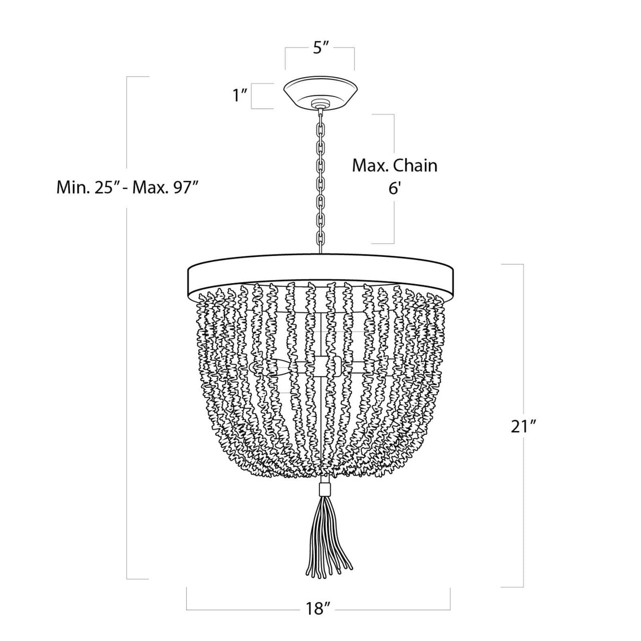 Regina Andrew Milos Chandelier in Aqua 16-1222AQ