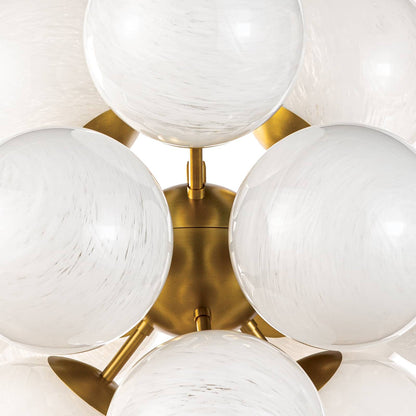 Regina Andrew La Dame Chandelier in Natural Brass with Swirl Glass Globes 16-1278SRLNB