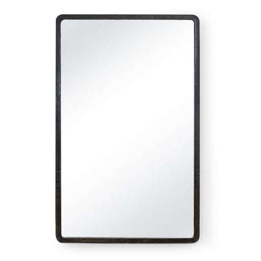 Knox Leather Rectangle Mirror (Black)