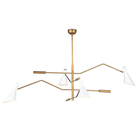 Regina Andrew Spyder Chandelier (White and Natural Brass) 16-1343WT