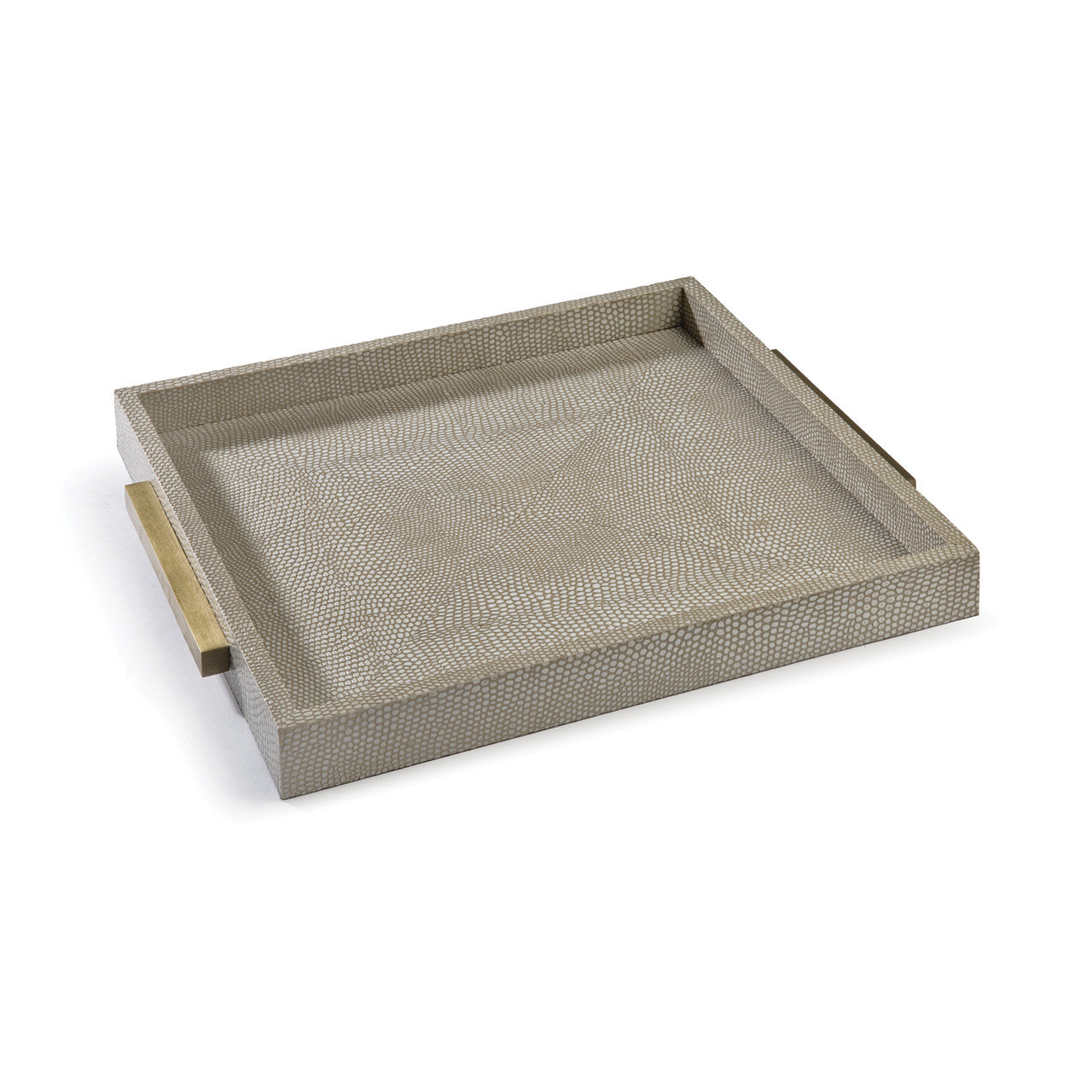 Regina Andrew Square Shagreen Boutique Tray (Ivory Grey Python) 20-1102IV