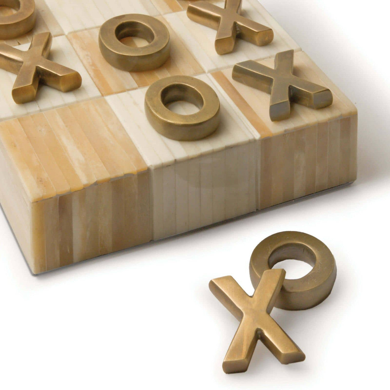 Regina Andrew Tic Tac Toe Flat Board With Brass Pieces 20-1091PB