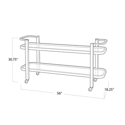 Regina Andrew Carter Bar Cart in Polished Stainless Steel 31-1020SS