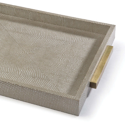 Regina Andrew Square Shagreen Boutique Tray in Ivory Grey Python 20-1102IV