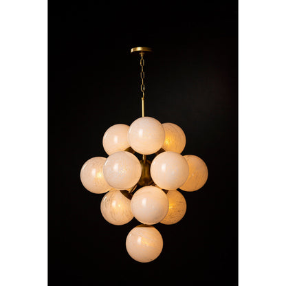 Regina Andrew La Dame Chandelier in Natural Brass with Swirl Glass Globes 16-1278SRLNB