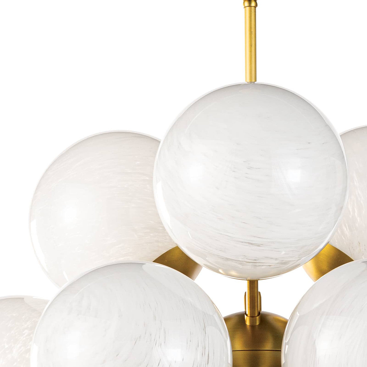 Regina Andrew La Dame Chandelier in Natural Brass with Swirl Glass Globes 16-1278SRLNB