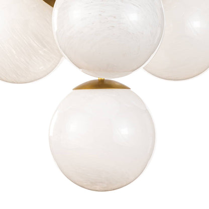 Regina Andrew La Dame Chandelier in Natural Brass with Swirl Glass Globes 16-1278SRLNB