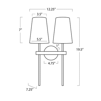 Regina Andrew Southern Living Toni Sconce Double 15-1211