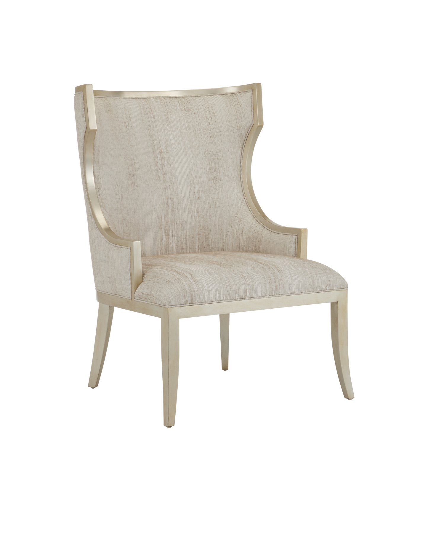 Currey & Co. Garson Silver Armchair, Fresh Files Linen 7000-0642