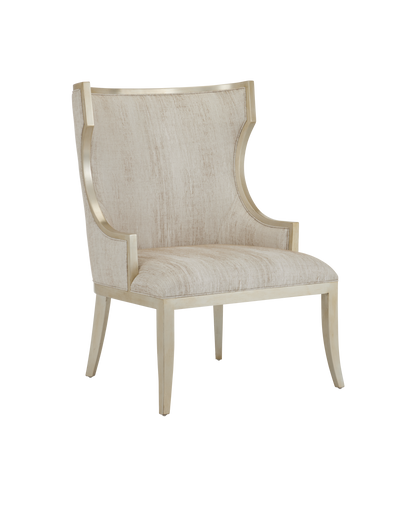 Currey & Co. Garson Silver Armchair, Fresh Files Linen 7000-0642