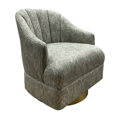 Currey & Co. Upholstered Inga Swivel Chair, Cindaria Celadon 7000-0742