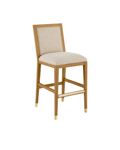 Currey & Co. Santos Sea Sand Bar Stool, Liller Malt 7000-0912