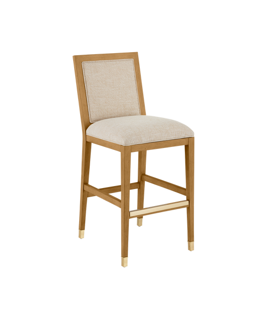 Currey & Co. Santos Sea Sand Bar Stool, Liller Malt 7000-0912