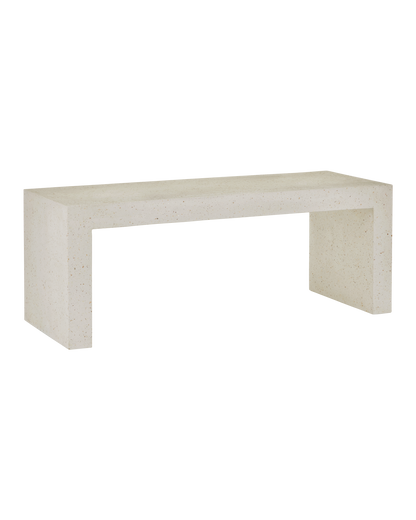 Currey & Co. Carson Ivory Terrazzo Bench 2000-0040