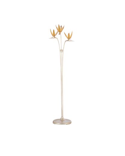 Currey & Co. Paradiso Silver & Gold Floor Lamp 8000-0130