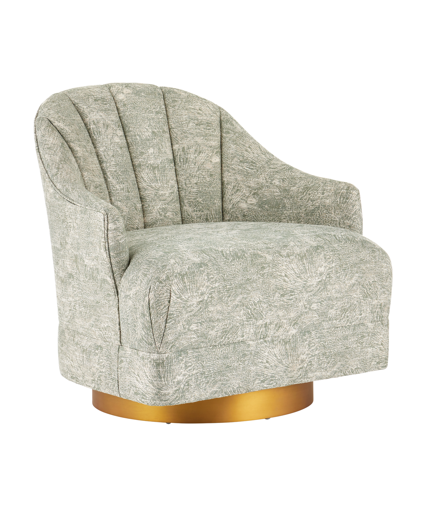 Currey & Co. Inga Swivel Chair, Cindaria Celadon 7000-0742