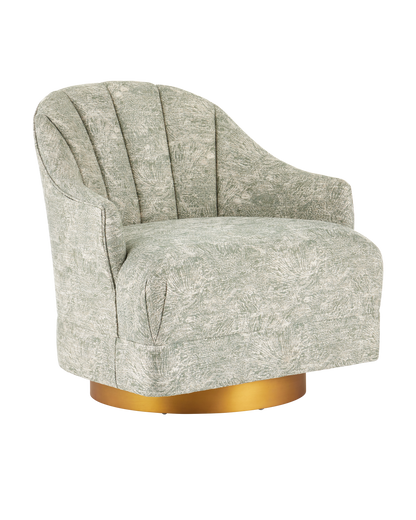 Currey & Co. Inga Swivel Chair, Cindaria Celadon 7000-0742