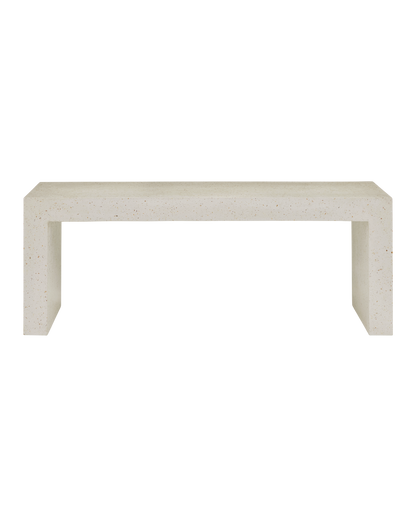 Currey & Co. Carson Ivory Terrazzo Bench 2000-0040