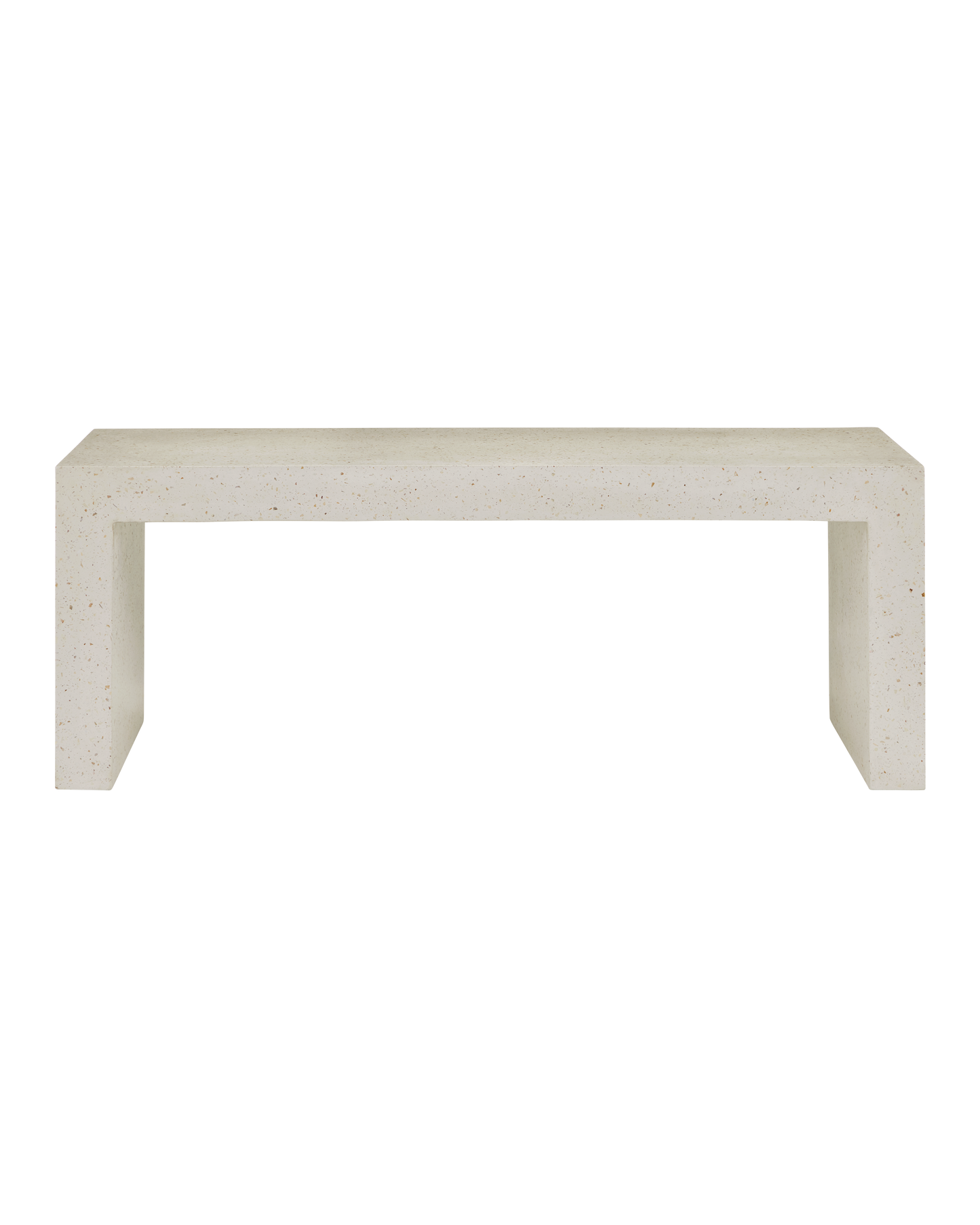 Currey & Co. Carson Ivory Terrazzo Bench 2000-0040