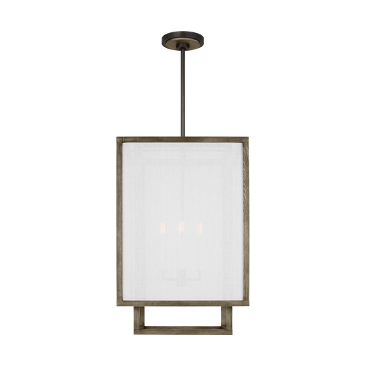 Visual Comfort Studio Thom Filicia Brockway Medium Lantern in Weathered Oak Wood TFC1094WDO