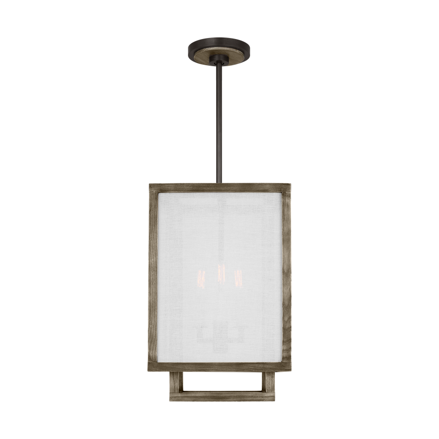 Visual Comfort Studio Thom Filicia Brockway Small Lantern in Weathered Oak Wood TFC1103WDO