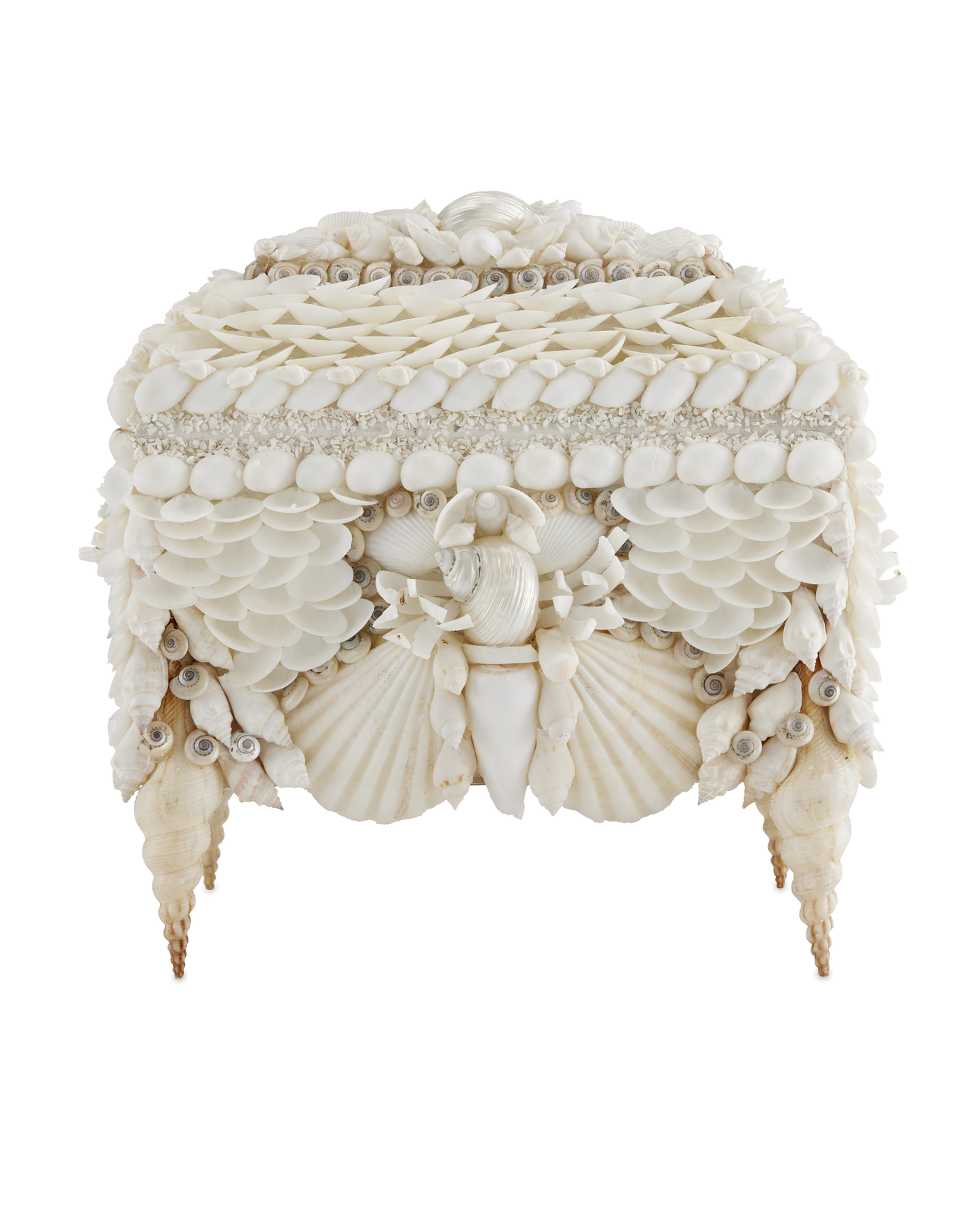 Currey & Co. Boardwalk White Shell Jewelry Box 1200-0612