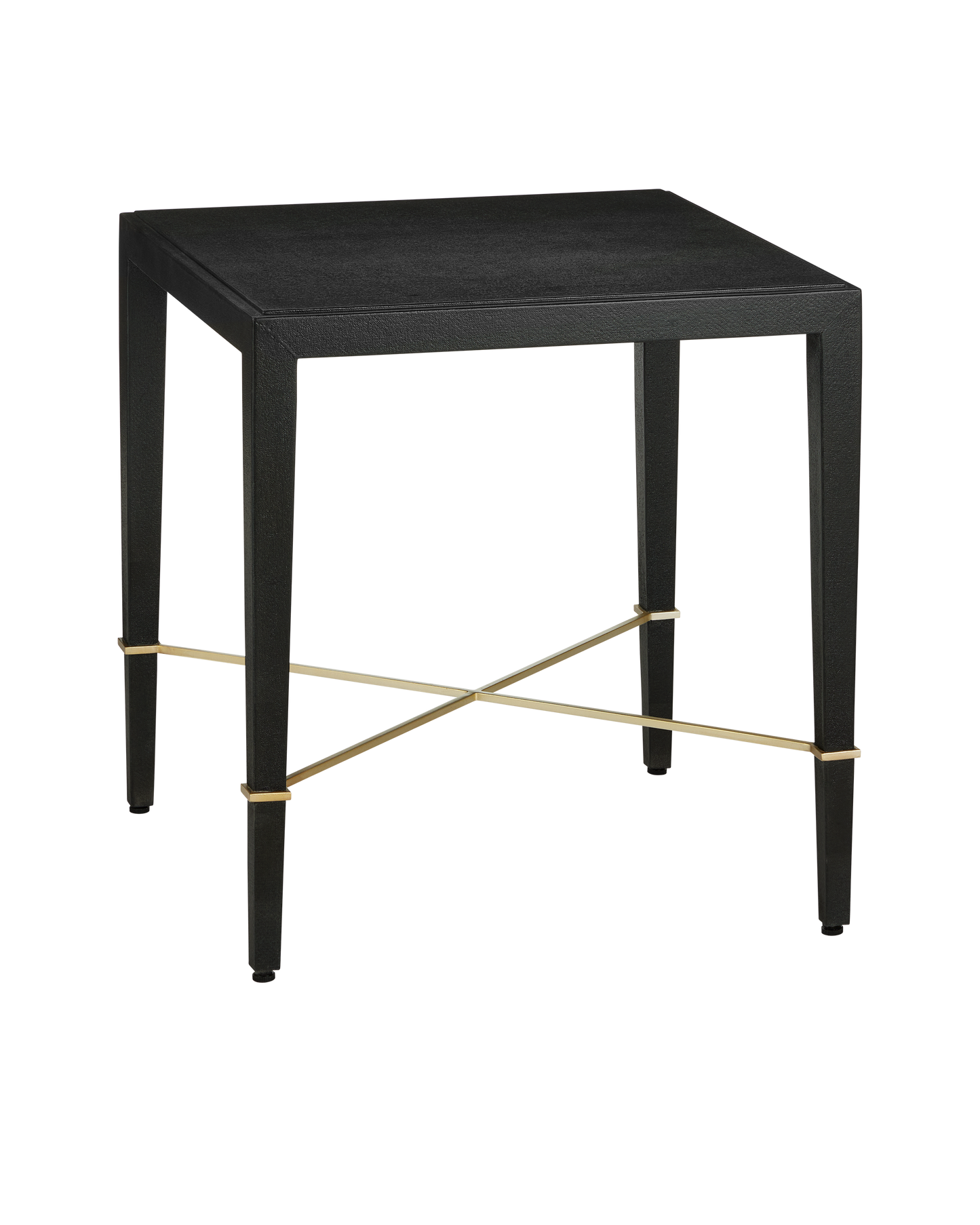 Currey & Co. Verona Black Linen End Table 3000-0296