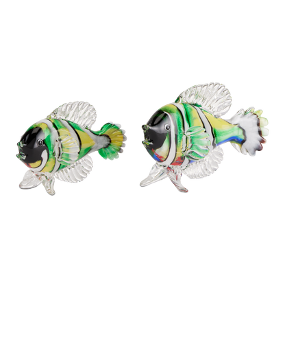 Currey & Co. Rialto Green Glass Fish Set of 2 1200-0564