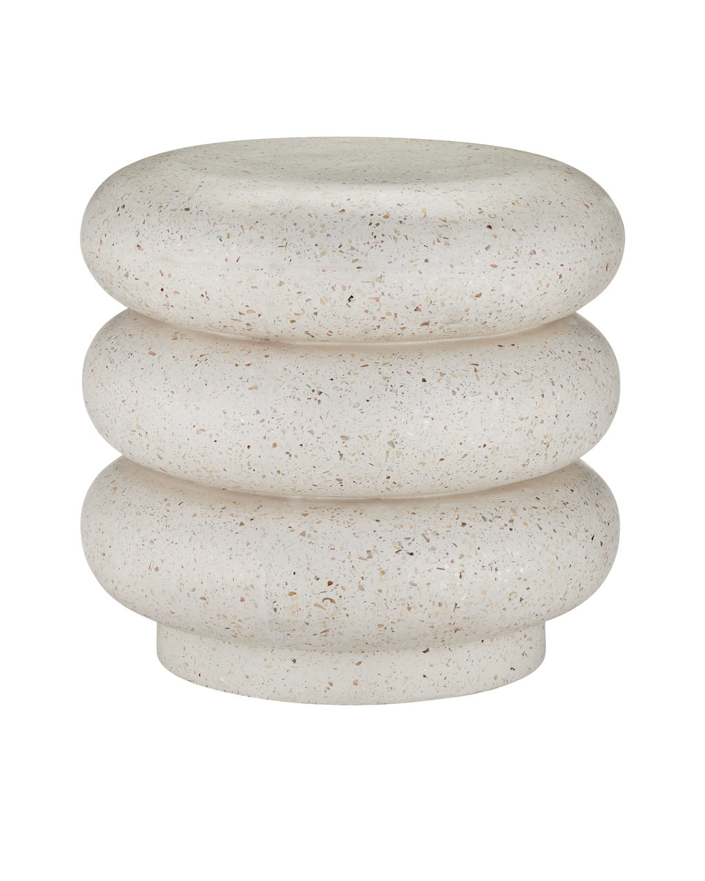 Currey & Co Cusani Ivory Terrazzo Stool in Ivory Terrazzo 2000-0044