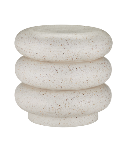 Currey & Co Cusani Ivory Terrazzo Stool in Ivory Terrazzo 2000-0044