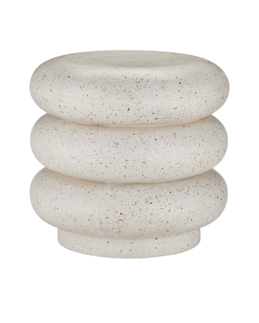 Currey & Co Cusani Ivory Terrazzo Stool in Ivory Terrazzo 2000-0044