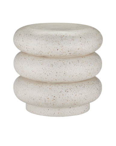 Currey & Co. Cusani Ivory Terrazzo Stool 2000-0044