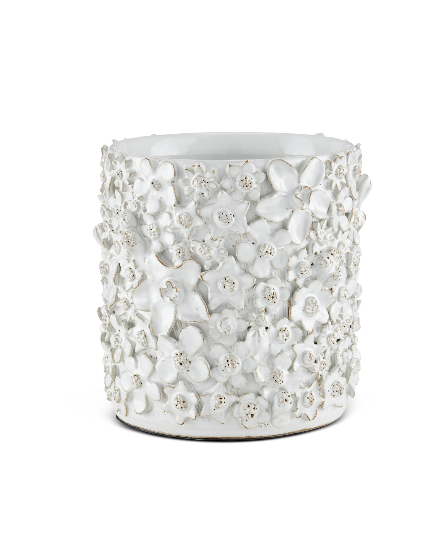 Currey & Co. Jessamine Small White Cachepot 1200-0628