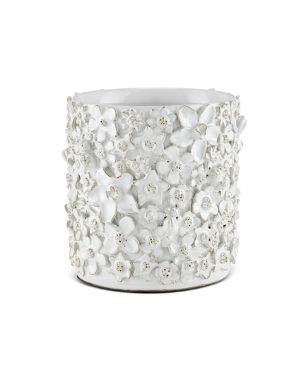 Currey & Co. Jessamine Small White Cachepot 1200-0628