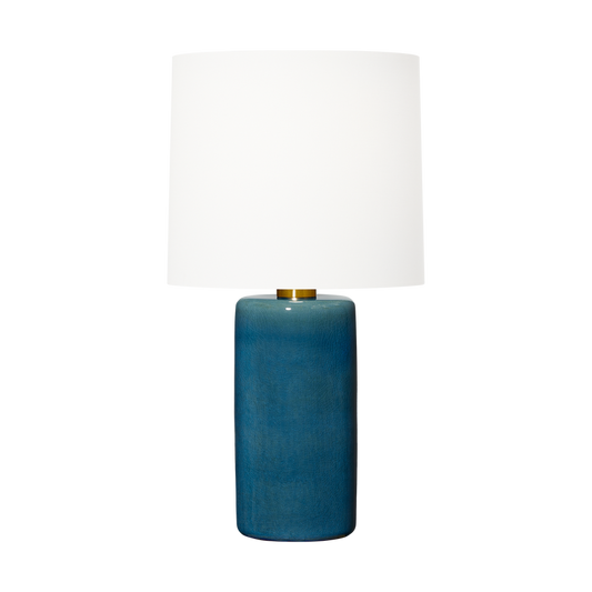 Visual Comfort Studio Barbara Barry Shanghai Table Lamp in Deep Ocean Crackle BT1101DOC1