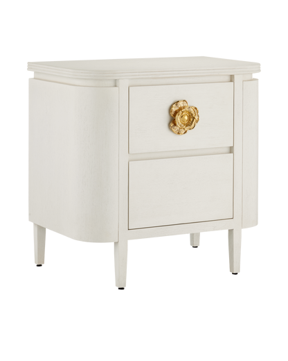 Currey & Co. Briallen White Nightstand 3000-0279