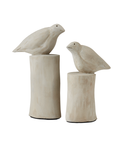 Currey & Co. Concrete Birds Set of 2 2200-0025