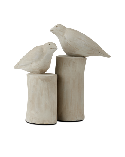 Currey & Co. Concrete Birds Set of 2 2200-0025